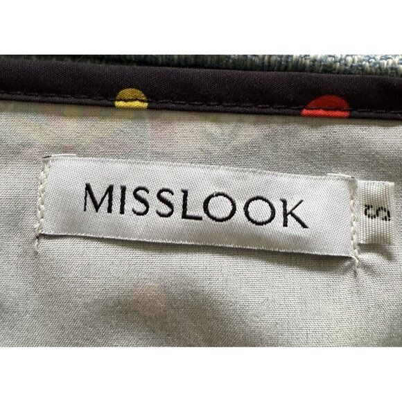 Misslook Women's Black Floral Skull Print V-Neck Long Sleeve Blouse Size S GUC - Picture 5 of 7